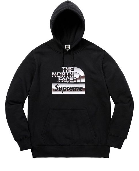 Supreme The North Face Metallic Logo Hooded Sweatshirt Black