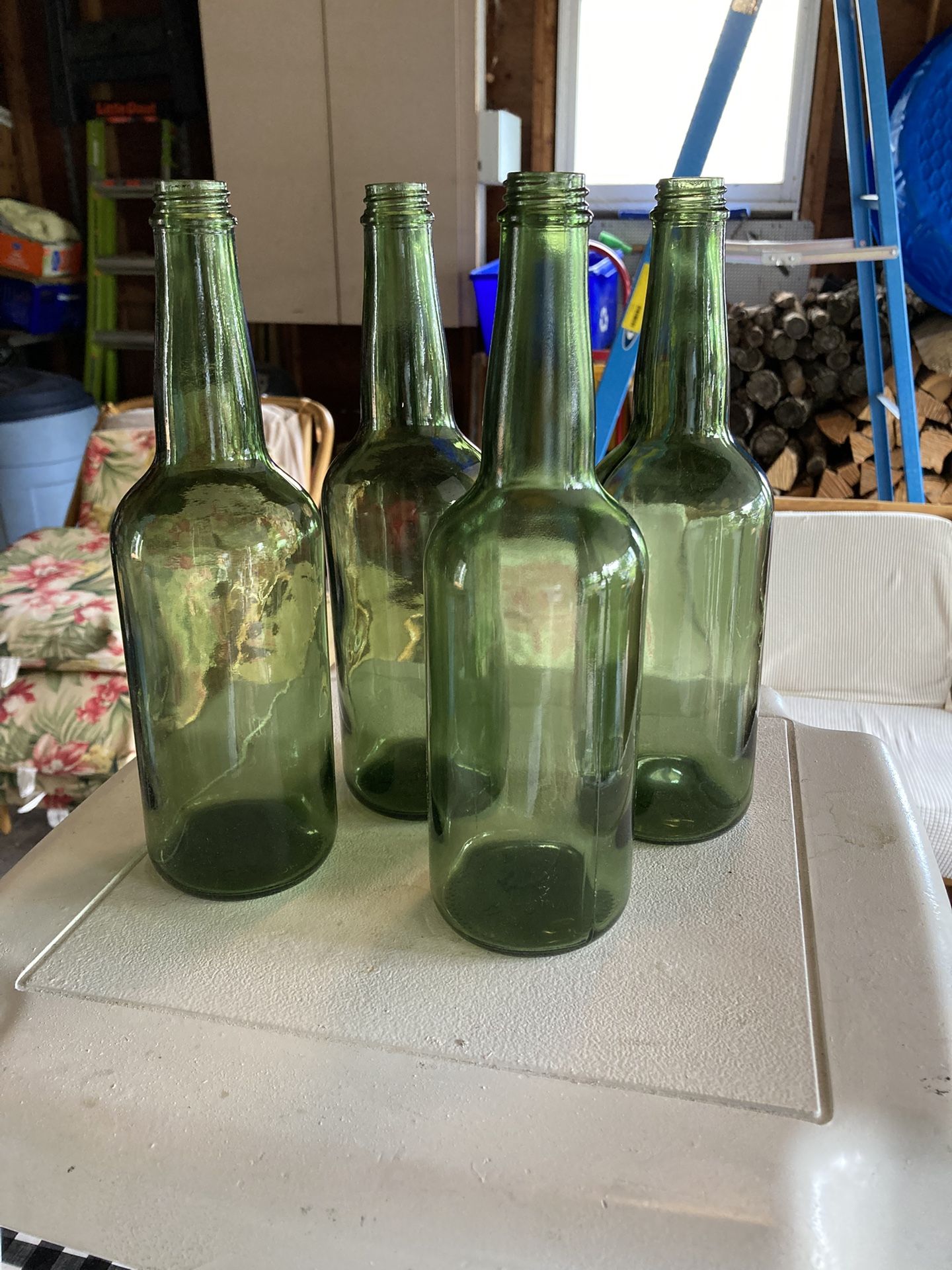 Wine Bottles:  750’s, Without Twist Tops, Green, New, 12 Per Case, 9 Cases, Will Separate, $20 Each