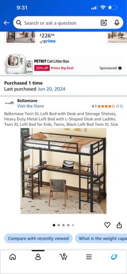 Bed frame with mattress