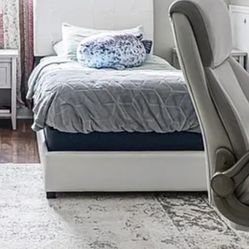 Twin Size Platform Bed Includes upholstered Platform And Box Spring 