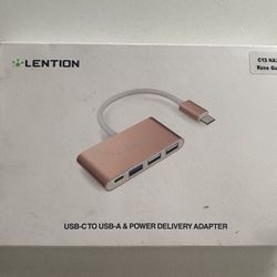 Lention C13 4-in-1 USB-C Hub in Rose Gold