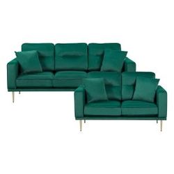 Brand new blue or green velvet 82" sofa + 59" loveseat 2PCs set