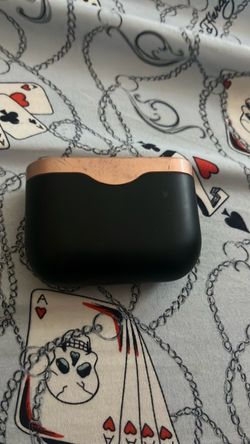 Black and Rose Gold Sony earbuds