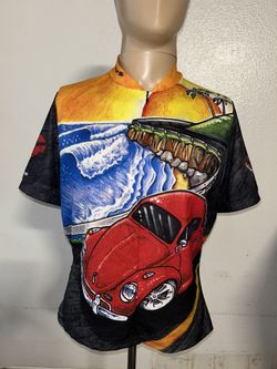Sugoi Cycling Jersey Women’s Bike Shirt Jersey Volkswagen Bug pockets Sz XL
