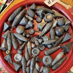 Fishing Sinkers, Lead Weights, Over 10 Pounds All For $20.00