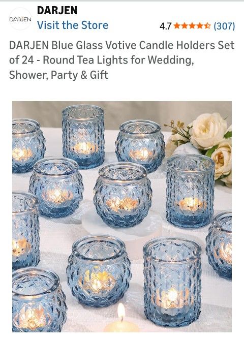Blue Votive Candle Holders