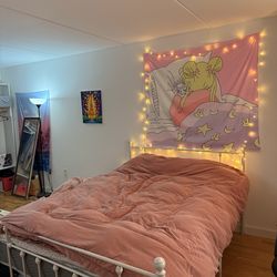 Moving Sale – Queen Bed (Thick Mattress + Frame) $120 OBO