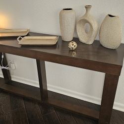 Sofa Table + Coffee Table Set – Dark Wood (Matching)