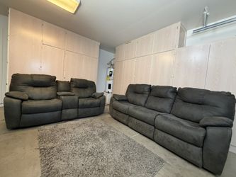 Gray Recliners Couch Set - Free Delivery 