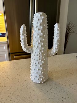White Ceramic Cactus Vase