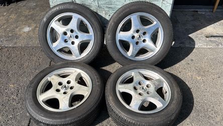 Acura Or Honda 16 Inch Aluminum Wheels With Old Tires 5x114.3mm TL CL Civic Accord