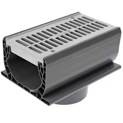 NDS 7 in. Spee-D Channel Drain with Grate and 3 in. and 4 in. Bottom Outlet @D4-754