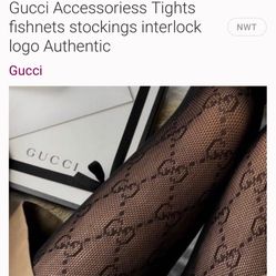 GUCCI tights fishnets stockings interlock genuine 