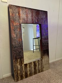 Hand printed antique wall mirror