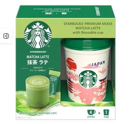 New in box Starbucks Premium Mix Matcha Latte Reusable Cup set Japan limited edition  Cup: Reusable cup that can be washed and used repeatedly. Microw
