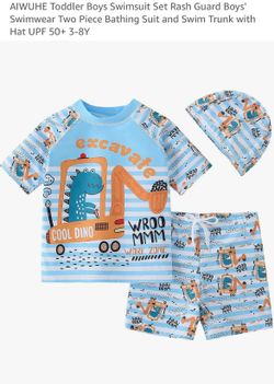 3t-4t bathing suit set with hat