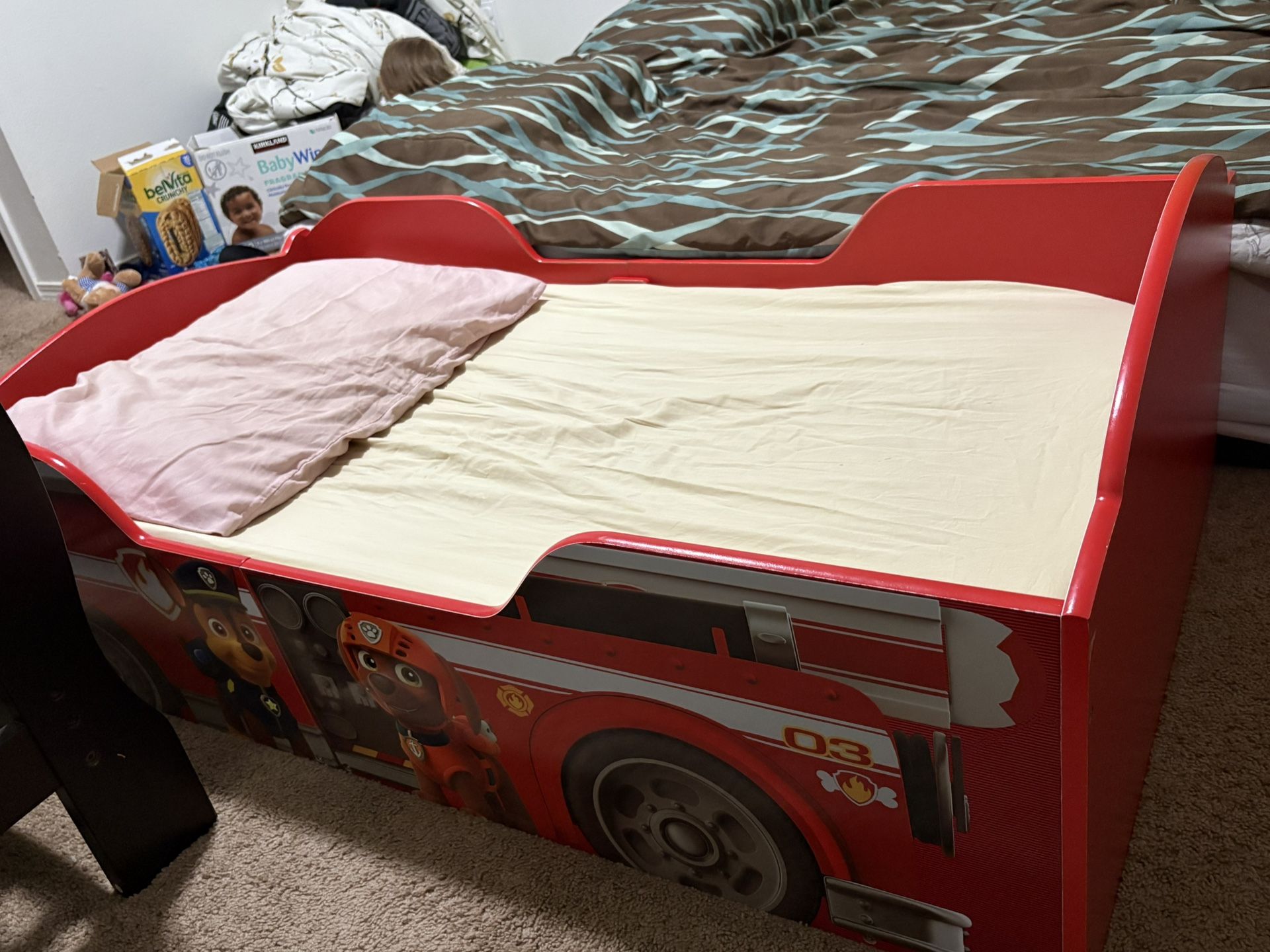 Paw patrol toddler bed with matress
