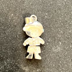 Boy Sterling Silver 925 Pendant/Charm- Flexible