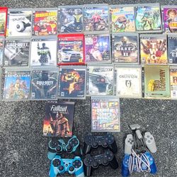 PlayStation Bundle – 2 PS3 slims + PS1 + 30+Games + Controllers 