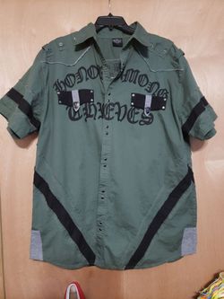 Y2K, 4X, Honor Among Thieves Short Sleeve Button-Up Shirt