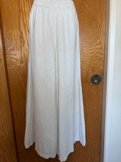 Linen cream pants - S