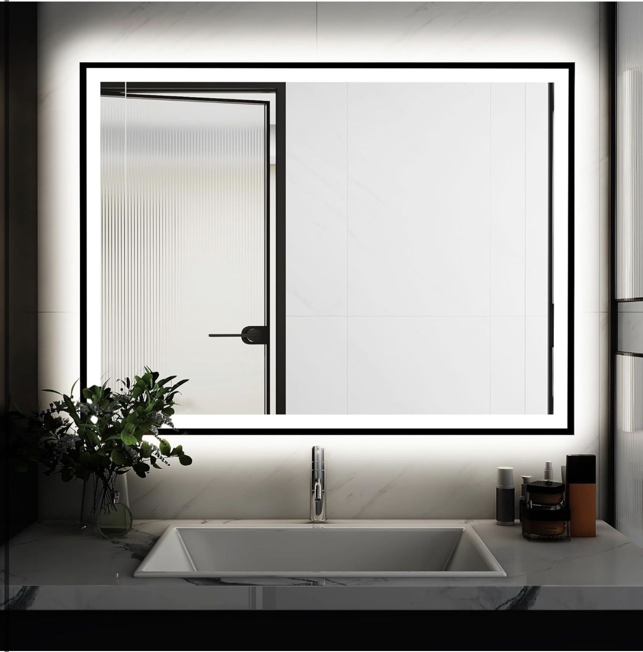 Brand New In The Box- Chery Industrial 20x 28 LED Bathroom Mirror for Wall, Backlit + Front-Lighted Vanity Mirror, Dimmable Makeup Mirrors, Anti-Fog,
