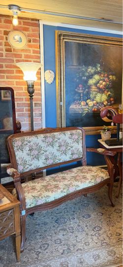 Antique French Provincial Floral Settee