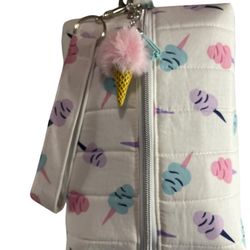 Cotton Candy Makeup/ Accessory Bag w/ Wristlet 