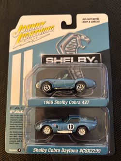 Johnny Lightning Shelby 2-Pack 1:64 1966 Cobra 427 & Cobra Daytona BLUE