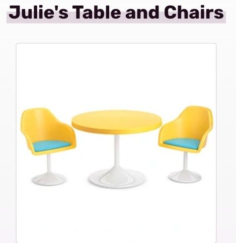 American Girl doll Julie Table & Chairs