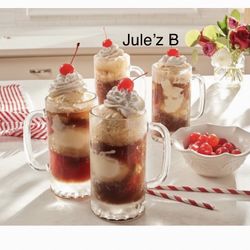 Princess House.  Set De 4 Vasos Cerveceros Nuevos En Su Caja 