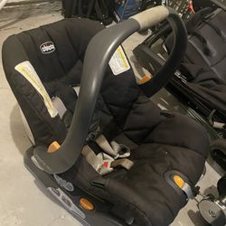 chicco infant car seat with base and stroller 