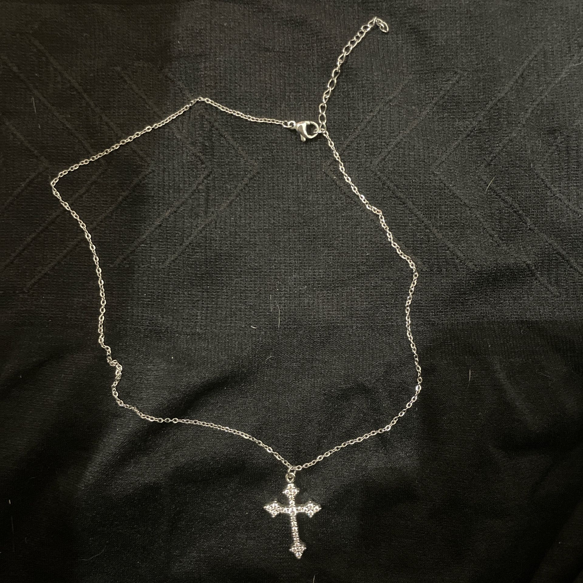 Silver cross necklace