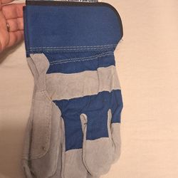 Men's Work Gloves Large Double Leather Palm Project Source New