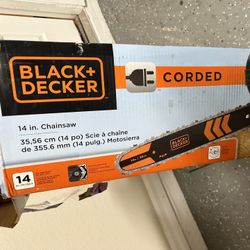 Black + Decker 14” inch corded Chainsaw 