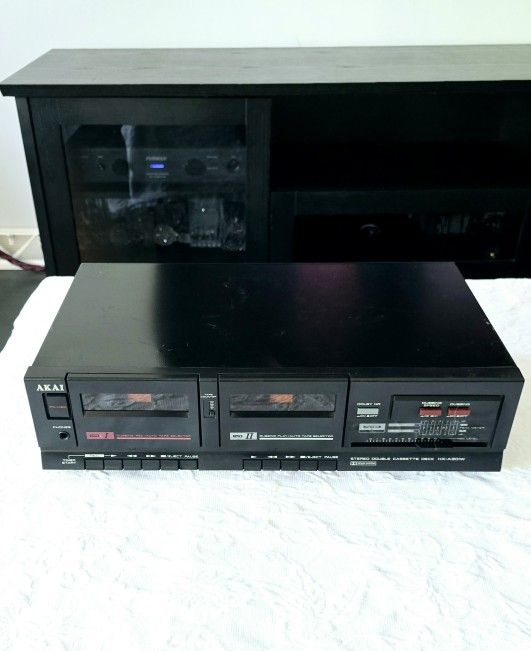 AKAI HX-A301W Double Cassette Tape Deck **WORKING **