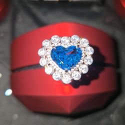 Aqua Ice Flower 5A -Grade Cubic Zirconia With Exterior Cubic Ziconias And Tiny High-carbon Diamonds In The Center