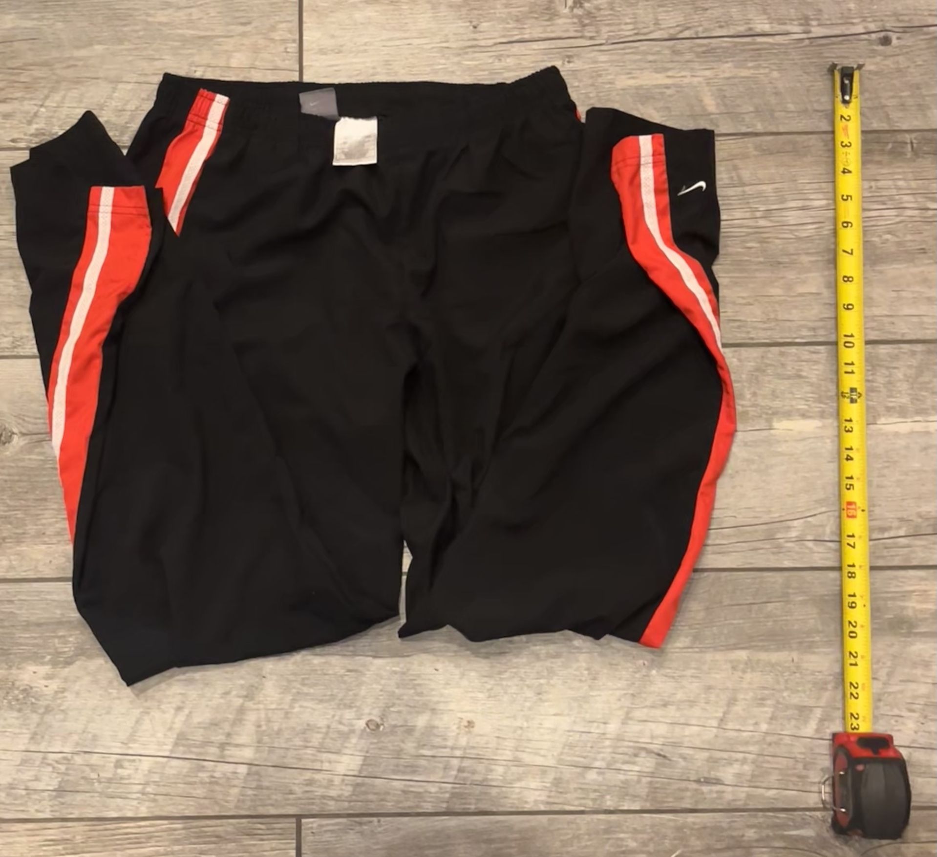 Nike Men's Black Athletic Polyester Size Large Pants RN56323 CA05553 DRAWSTRING