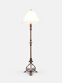 Antique Spanish Revival Wrought Iron Floor Lamp by Moe Bridges, c.1920's - Delivery Available