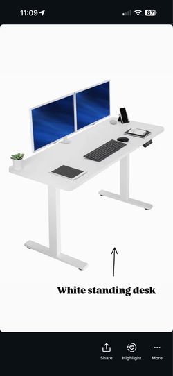 White standing desk