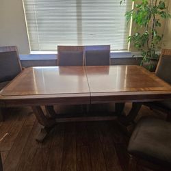 Dining Table & Credenza Set – Solid Wood