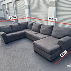 Large Charcoal Ashley Sectional