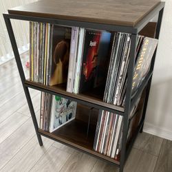 Sauder Nova Loft Record Player Stand, Vinyl Storage, Book Shelf