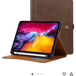Case for iPad Air 6th/5th/4th Generation 10.9/11 inch Case 2024/2022/2020 iPad Pro 11 inch 3nd/2rd/1st Gen Leather IPad Case with Built-in Pencil Hold