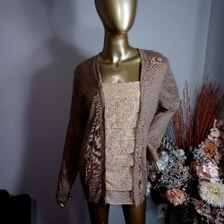 CJ Banks sweater with tiered attached tank