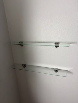 Floating Glass Wall Shelves Set of 2 (UTC area)