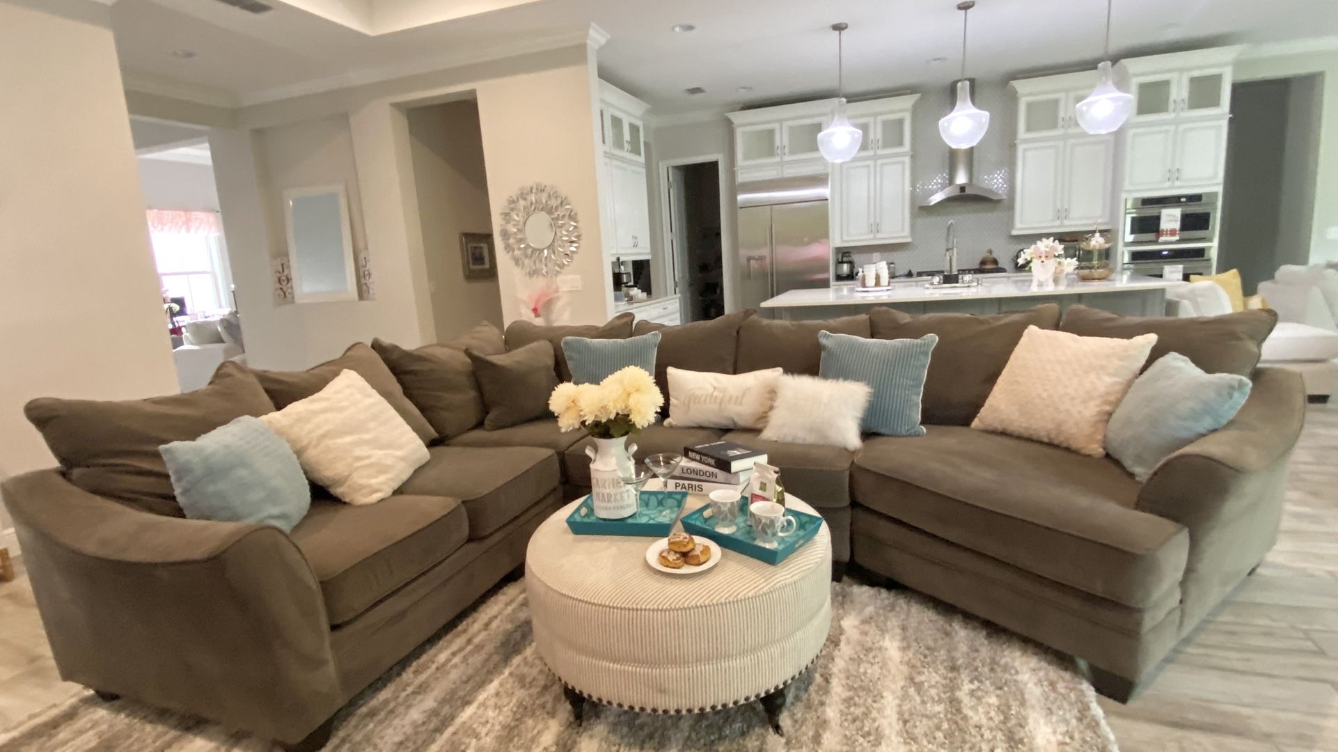 Stylish Grey Sectional Sofa