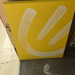 Modern Abstract Yellow (Happy Face) Canvas Wall Art