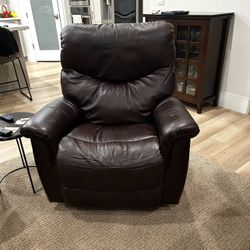 La-Z-Boy James Walnut Leather 39" Manual Rocker/ Recliner