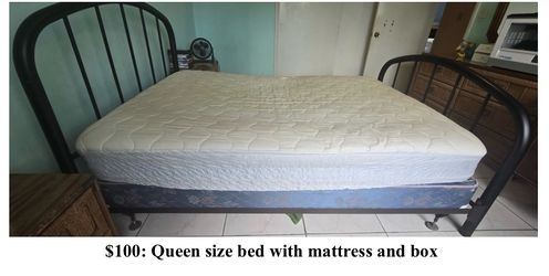 Queen size bed with mattress and box